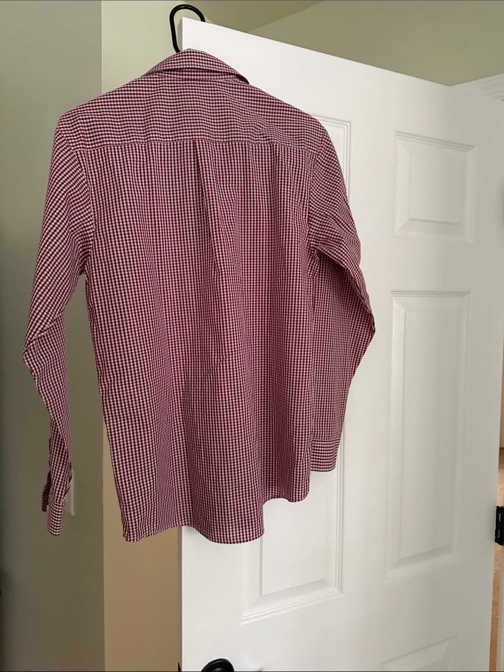 Chaps Burgundy Gingham Button-Up Dress Shirt